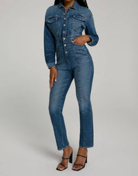 GOOD AMERICAN Committed To Fit Jumpsuit in blue - women's pants
