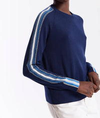 Brodie Cashmere - Geo Stripe Sweater