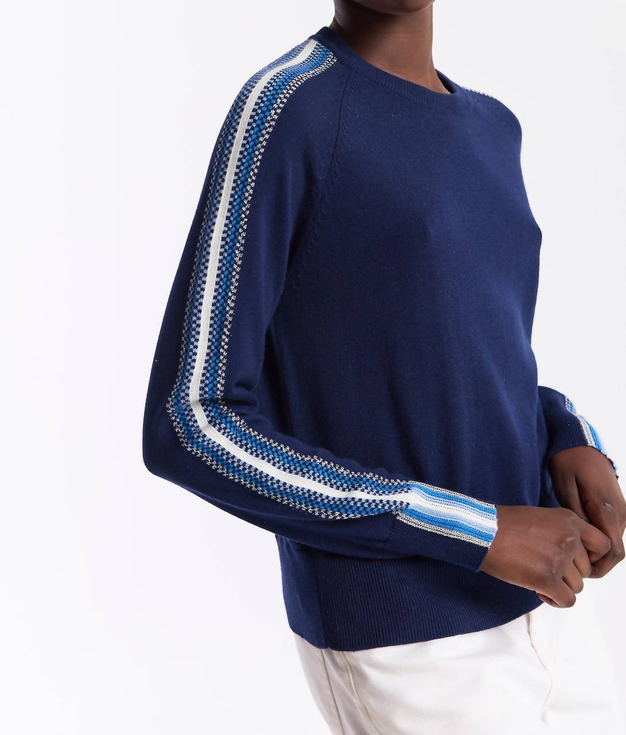 Brodie Cashmere - Geo Stripe Sweater