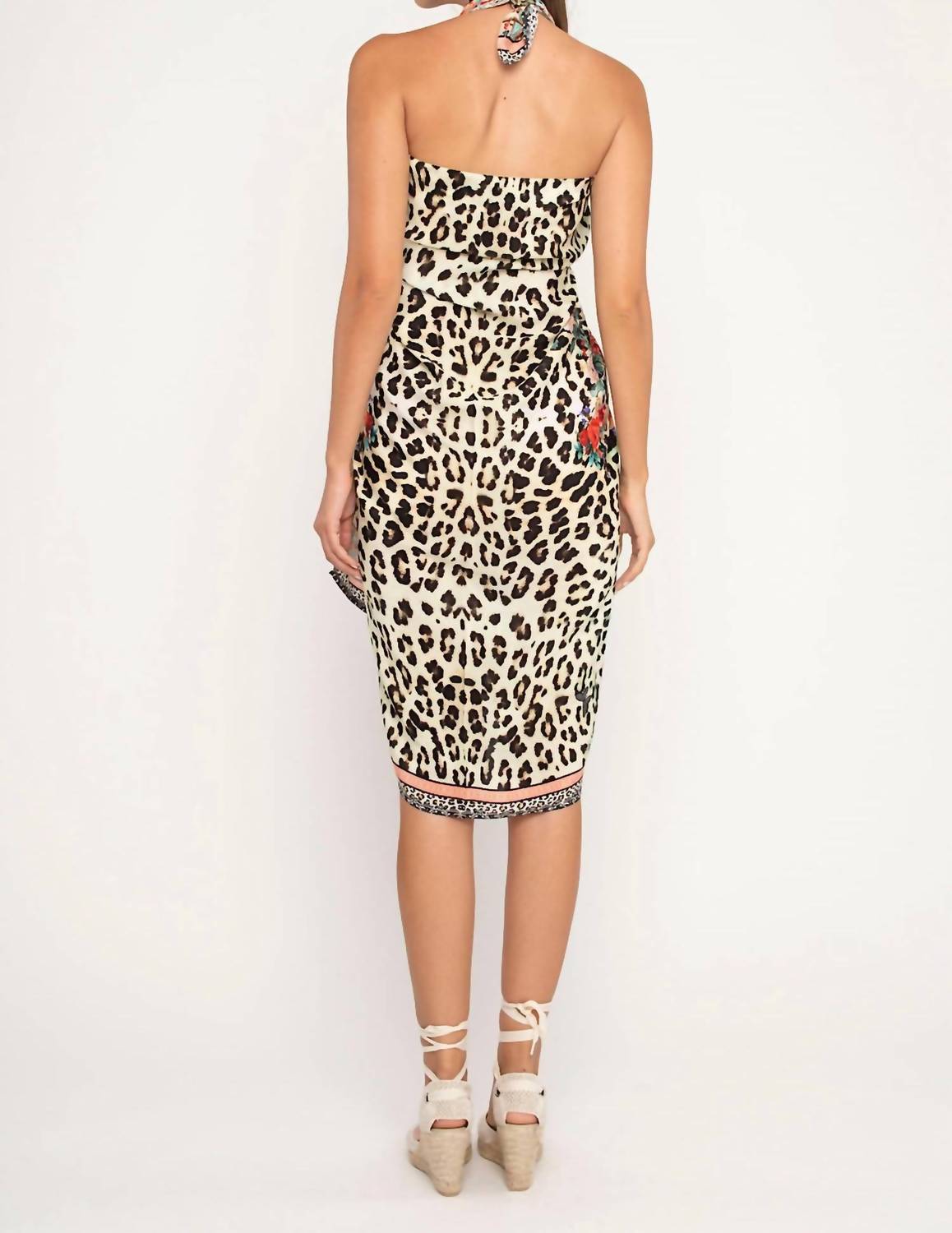 Aisha - Leopard Flowers Pareo Coverup