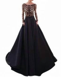Tarik Ediz - Long sleeve mesh gown