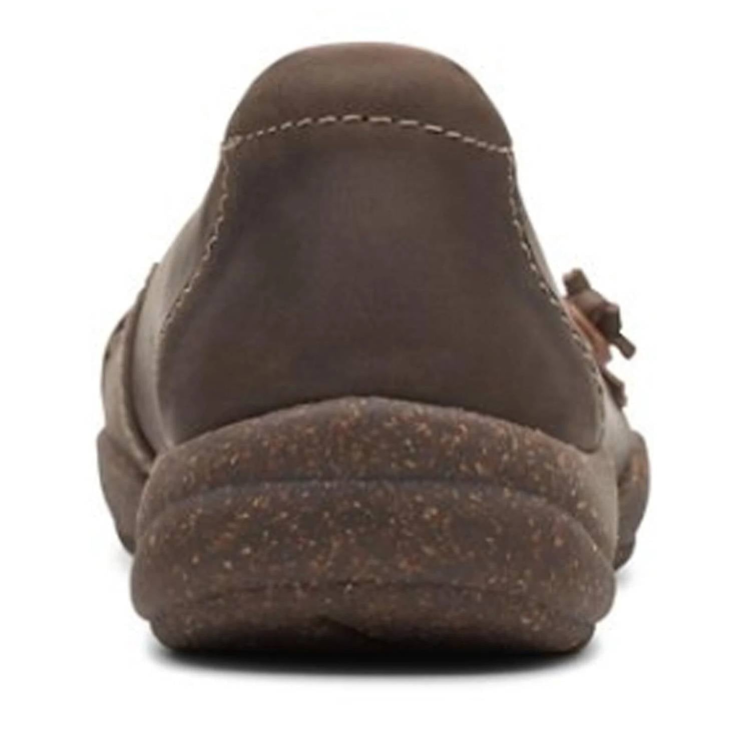 Clarks Women's Roseville Sky Loafer in dark taupe leather - women's flats - view 6