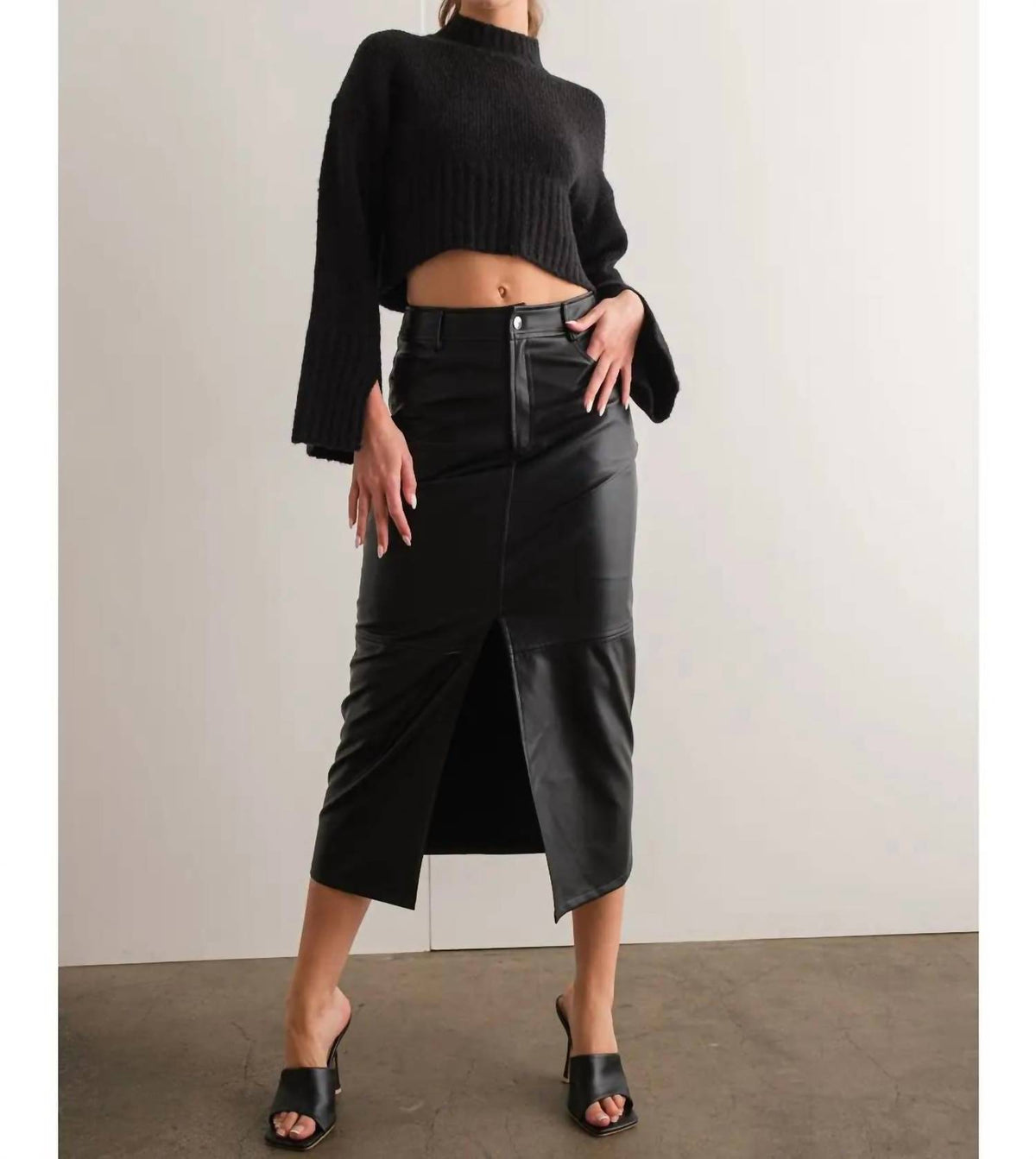 Papermoon - Khloe Mock Neck Knit Top
