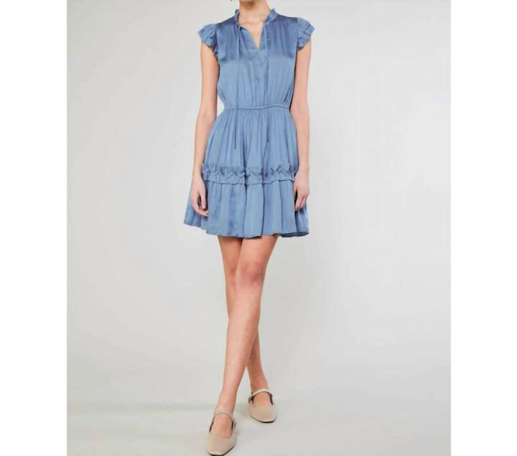 Current Air - Flutter Sleeve Ruffle Detail Mini Dress