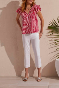 Tribal - Pull-on Kick Flare Capri Pant