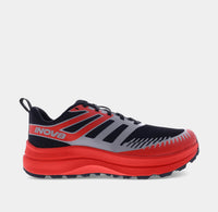 inov-8 Men's Trailfly Max Shoe in black light grey red - men's shoe - detail view