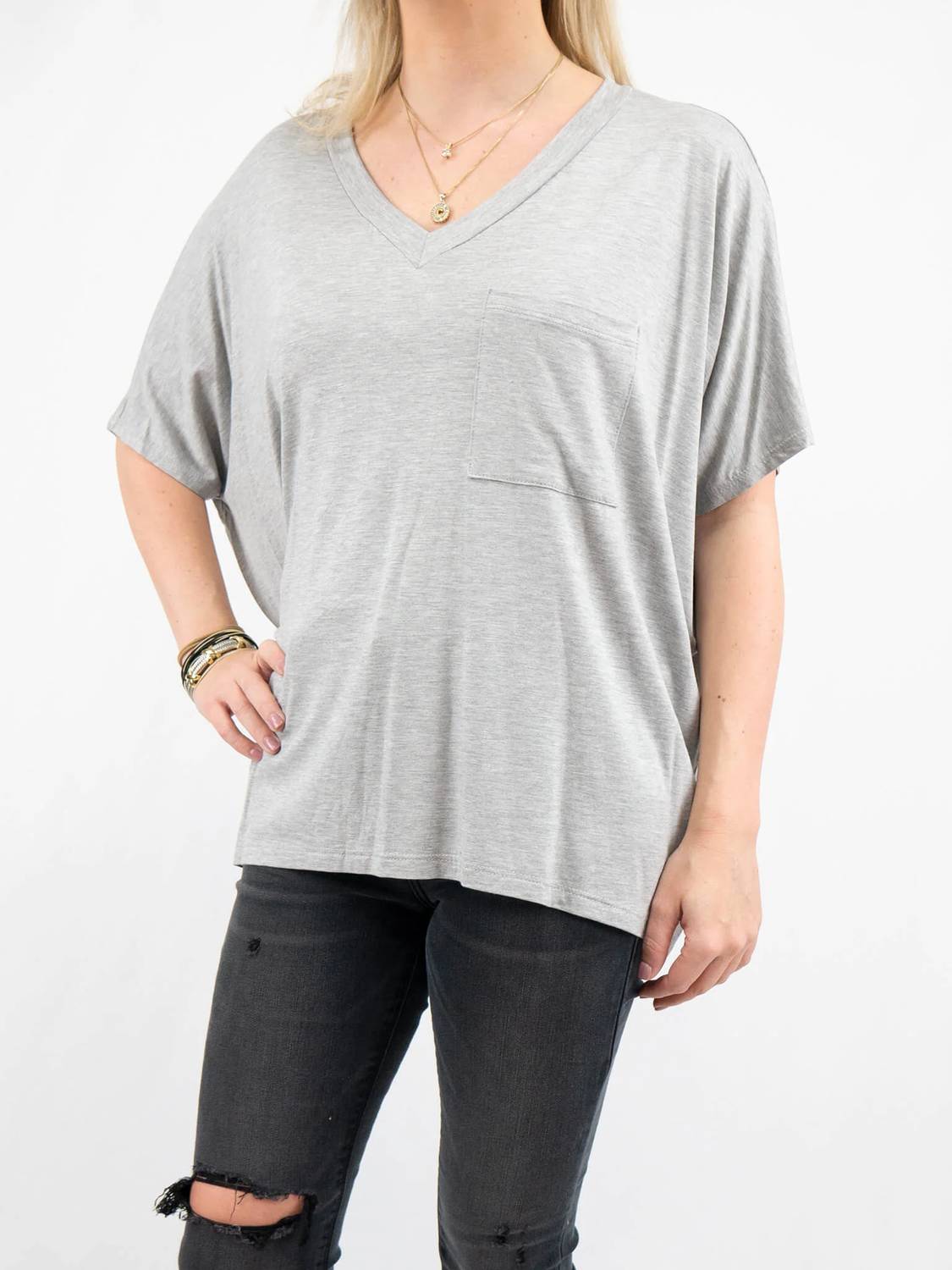 Adrienne - Soft Drape Pocket Tee