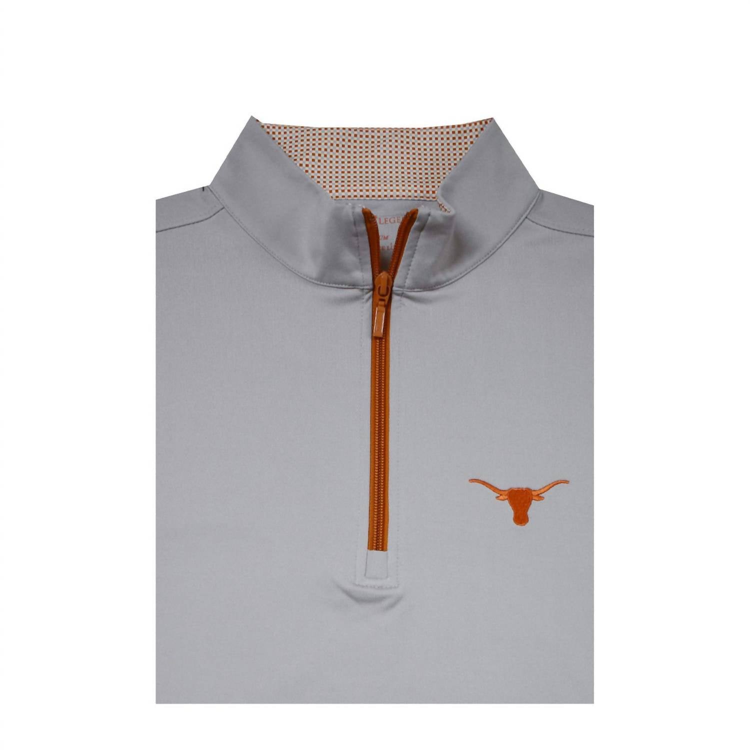 Horn Legend Men's Texas Longhorns Micro Fleece Pullover Sweatshirt in grey - men's shirt - detail view