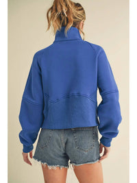 Aemi + Co - Dove Funnel Neck Half Zip Pullover
