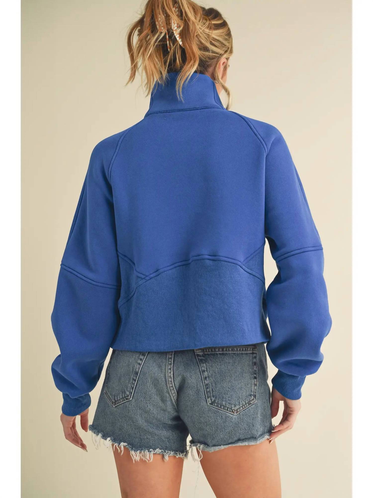 Aemi + Co - Dove Funnel Neck Half Zip Pullover