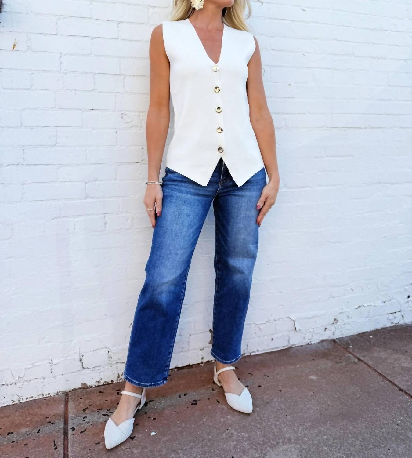 Wisteria Lane - Fine Button Down Vest
