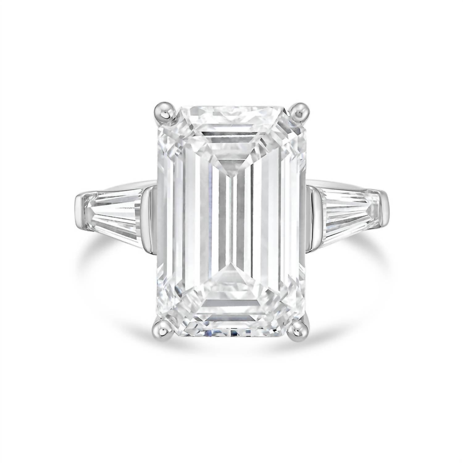 Diana M Jewels - Women's Emerald & Baguette Lab-Grown Diamond Fashion Ring (12.00 TCW) - Luxe