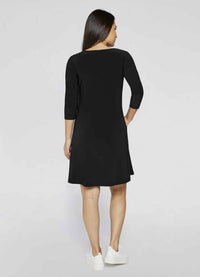 Sympli Women's Short Dress in black - women's dress - detail view