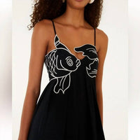 Rosa Clothing - Embroidered Goldfish Dress