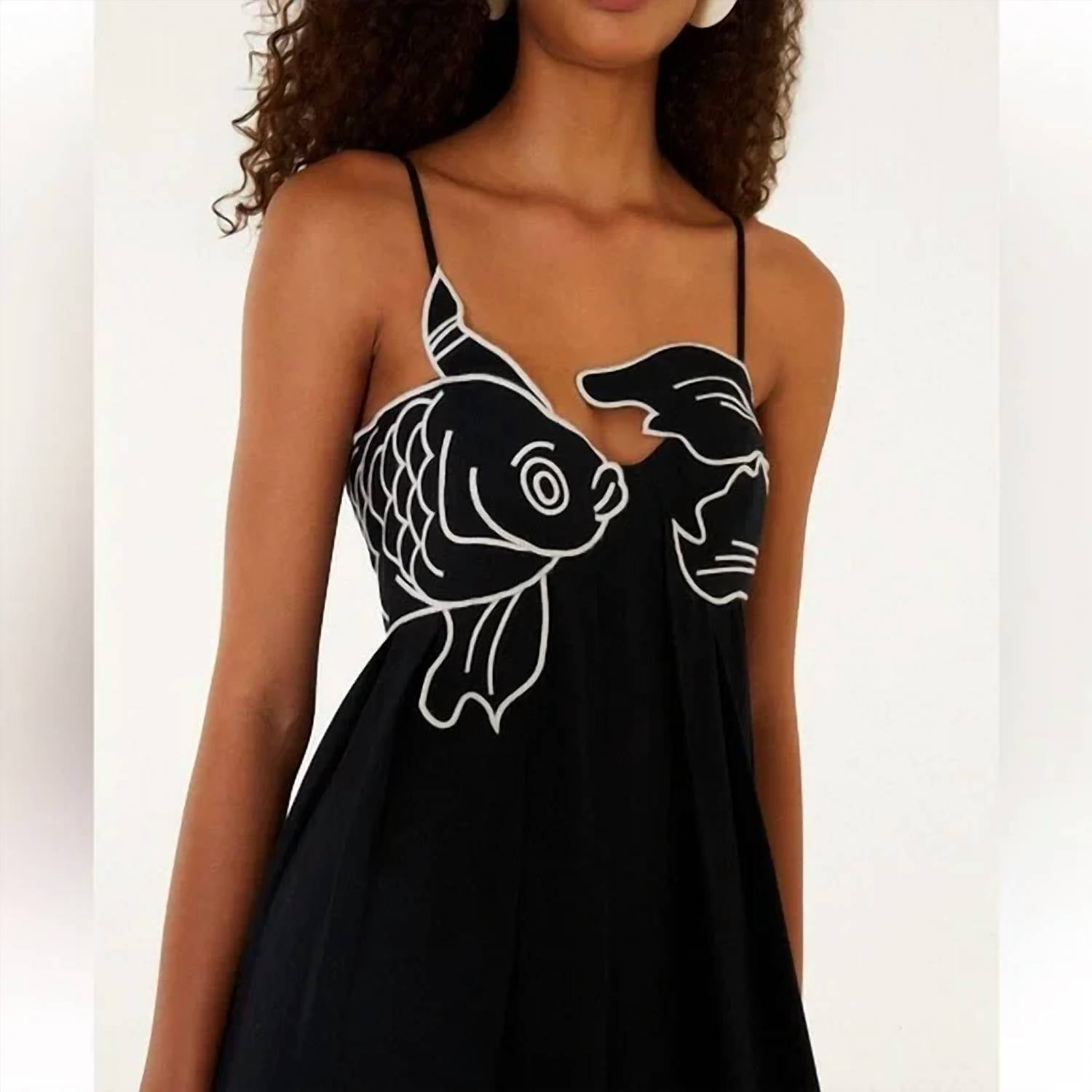 Rosa Clothing - Embroidered Goldfish Dress