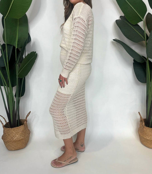 Kld. Signature - Open Knit Midi Skirt