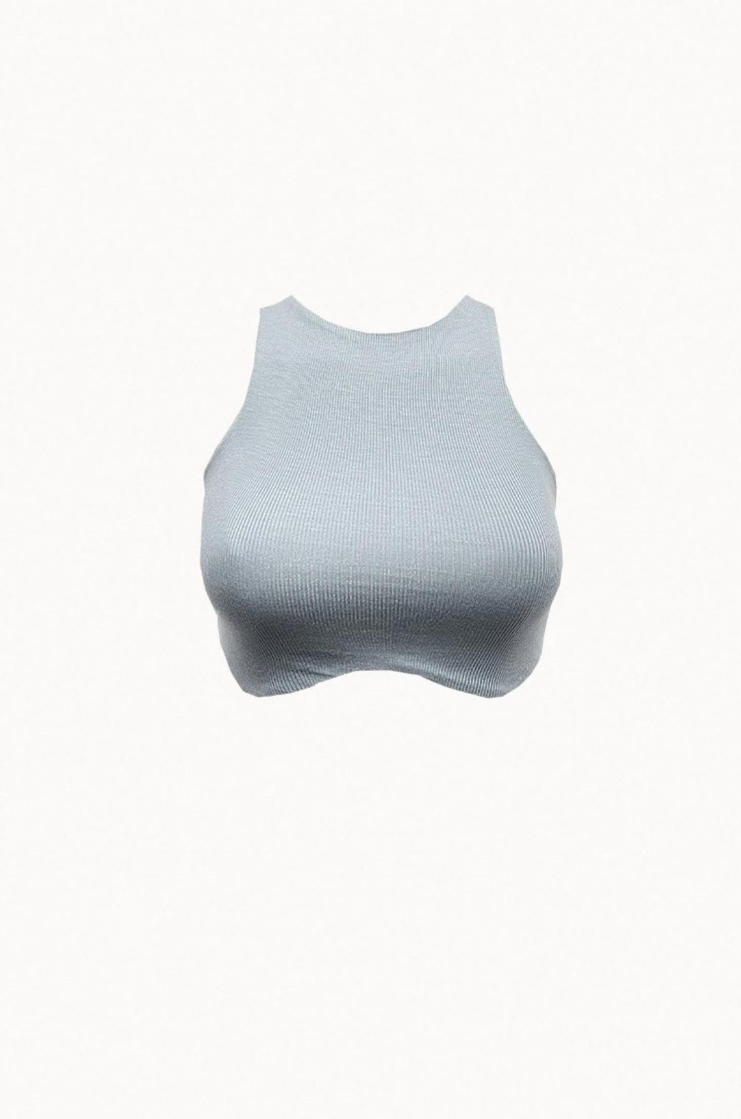 ROWA RIBBED STRETCH-MODAL JERSEY CROPPED TOP
