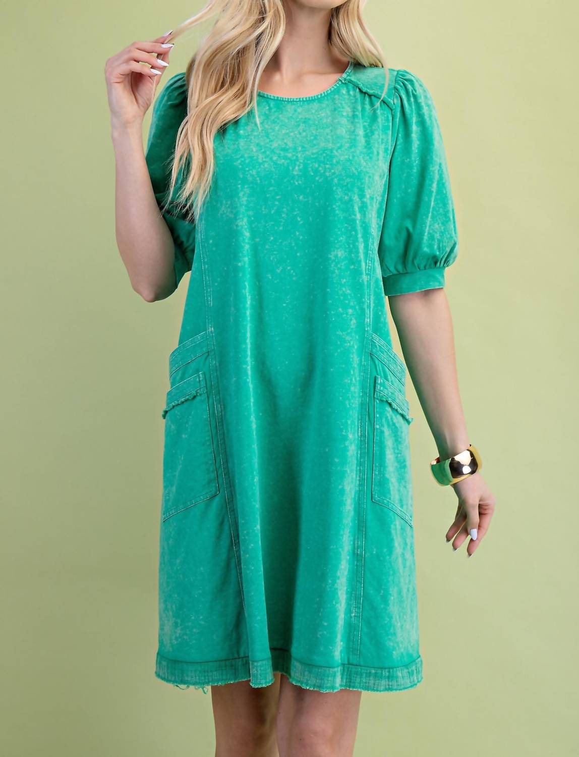 GiGiO Livin' La Vida Loca Dress in kelly green - women's dress