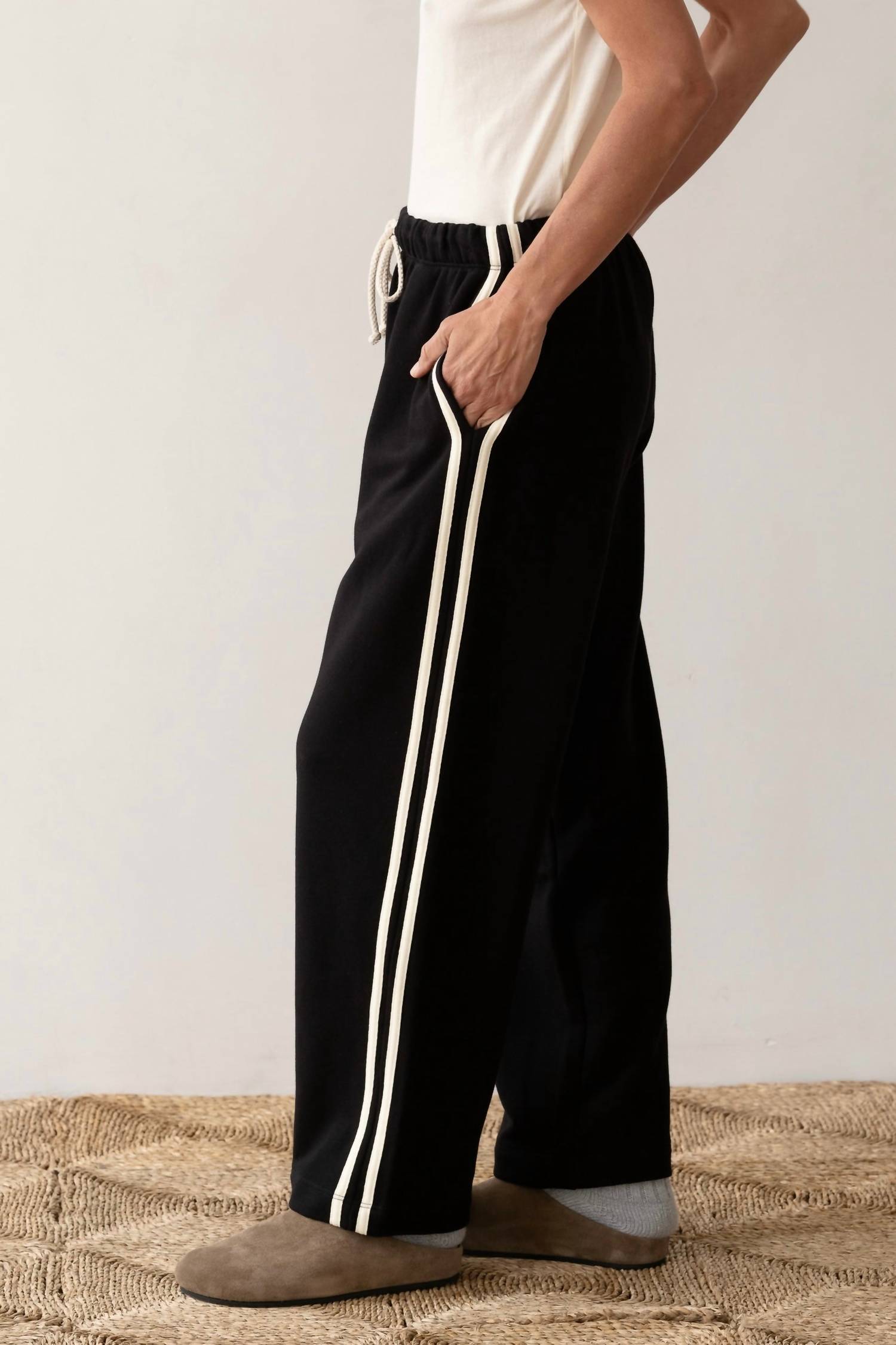 Donni. - Eco-terry Stripe Crop Pants