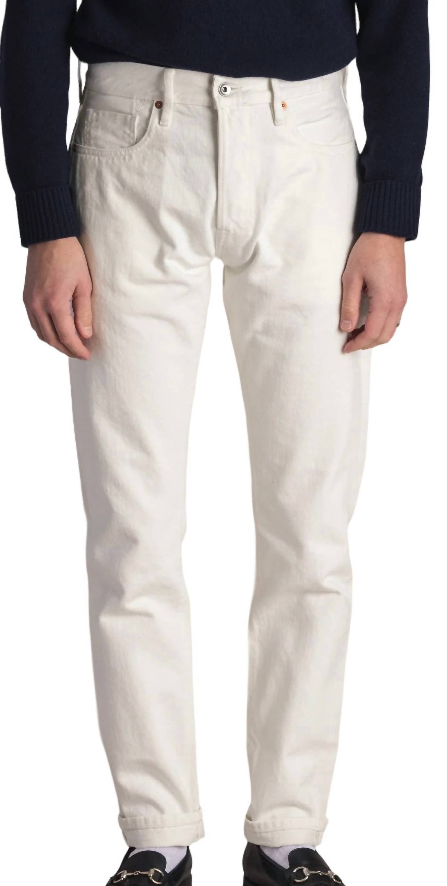 C.O.F. Studio M7 Tapered Jeans in ecru stone wash - men's jeans