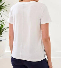Tribal - V-neck Top With Double Trim Detail
