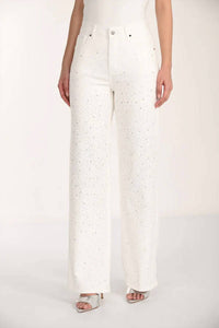 Frank Lyman - Felicity Frosted Sparkle Wide Leg Jeans
