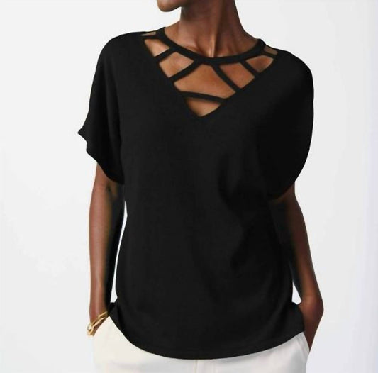 Joseph Ribkoff - Cutout Neckline Top