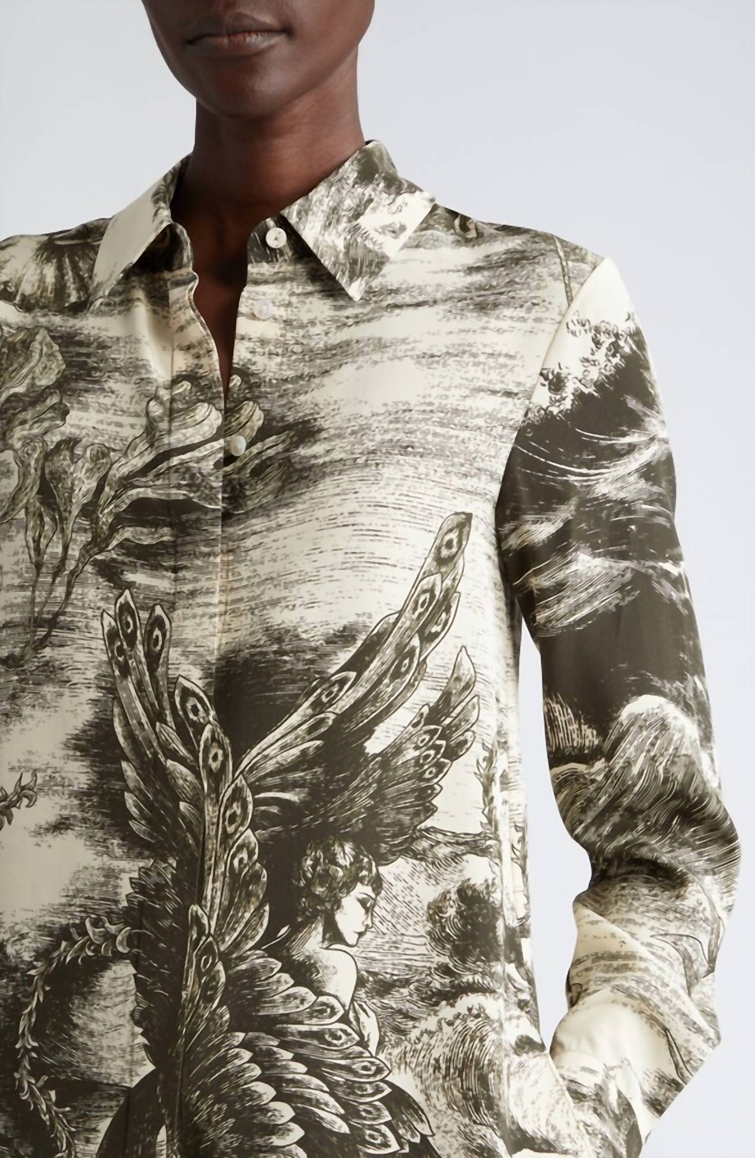 Jason Wu - Oceanscape Slim Button Down Top