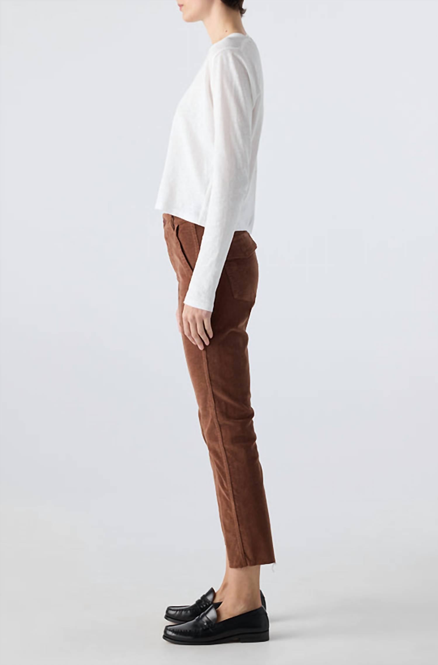 AMO Corduroy Easy Army Trouser in cocoa 2 - women's pants - alternate view