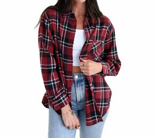 Gameday Social - Arkansas Varsity Plaid Top