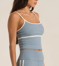 Z Supply High Contrast Tank in light denim - women's intimate - detail view