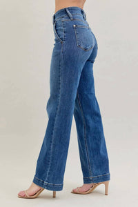 Judy Blue - High Waist Double Button Wide Leg Jeans
