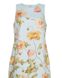 Cara Cara Women's Mackenzie Mini Dress in lockwood flora sky - women's dress - detail view
