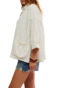 Free People - Just Like Me Relaxed Fit Cotton Seersucker Shirt