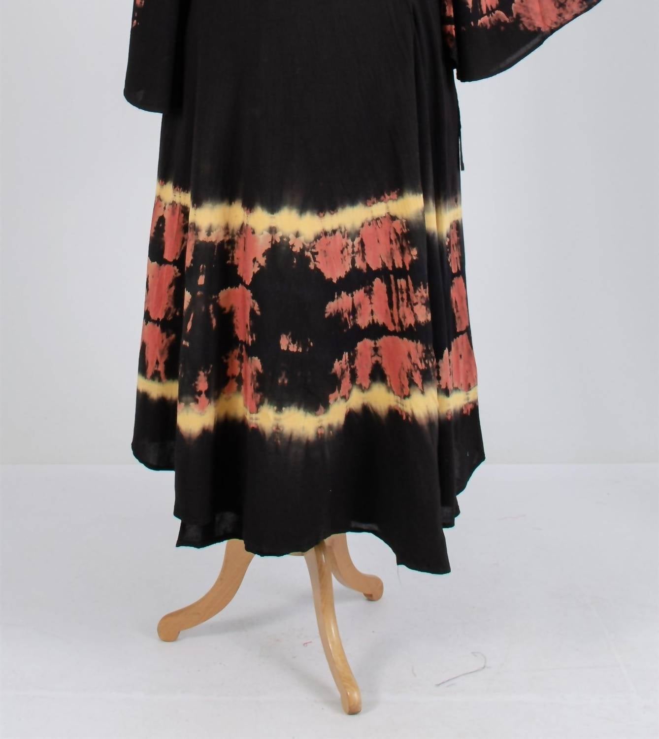 Step in Style Women's Sunset Swirl Wrap Dress in style women s sunset swirl wrap dress in black multi - women's dress
