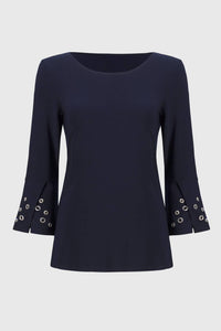 Joseph Ribkoff - Eyelet Flared Top