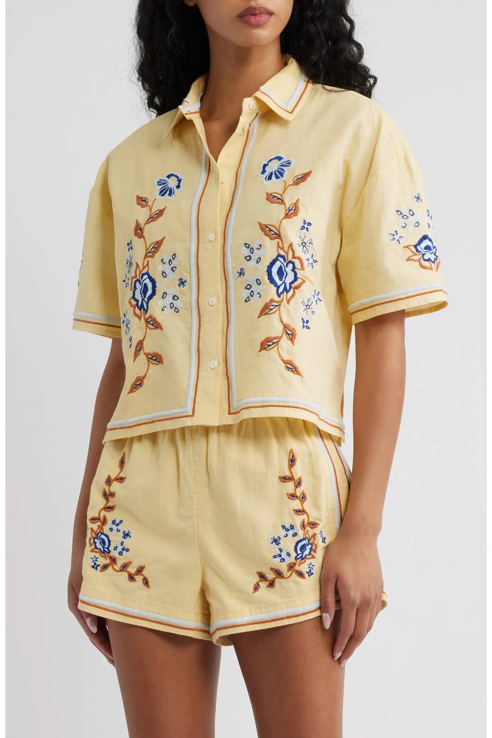 Cleobella - Wynona Floral Embroidered Cotton & Linen Top