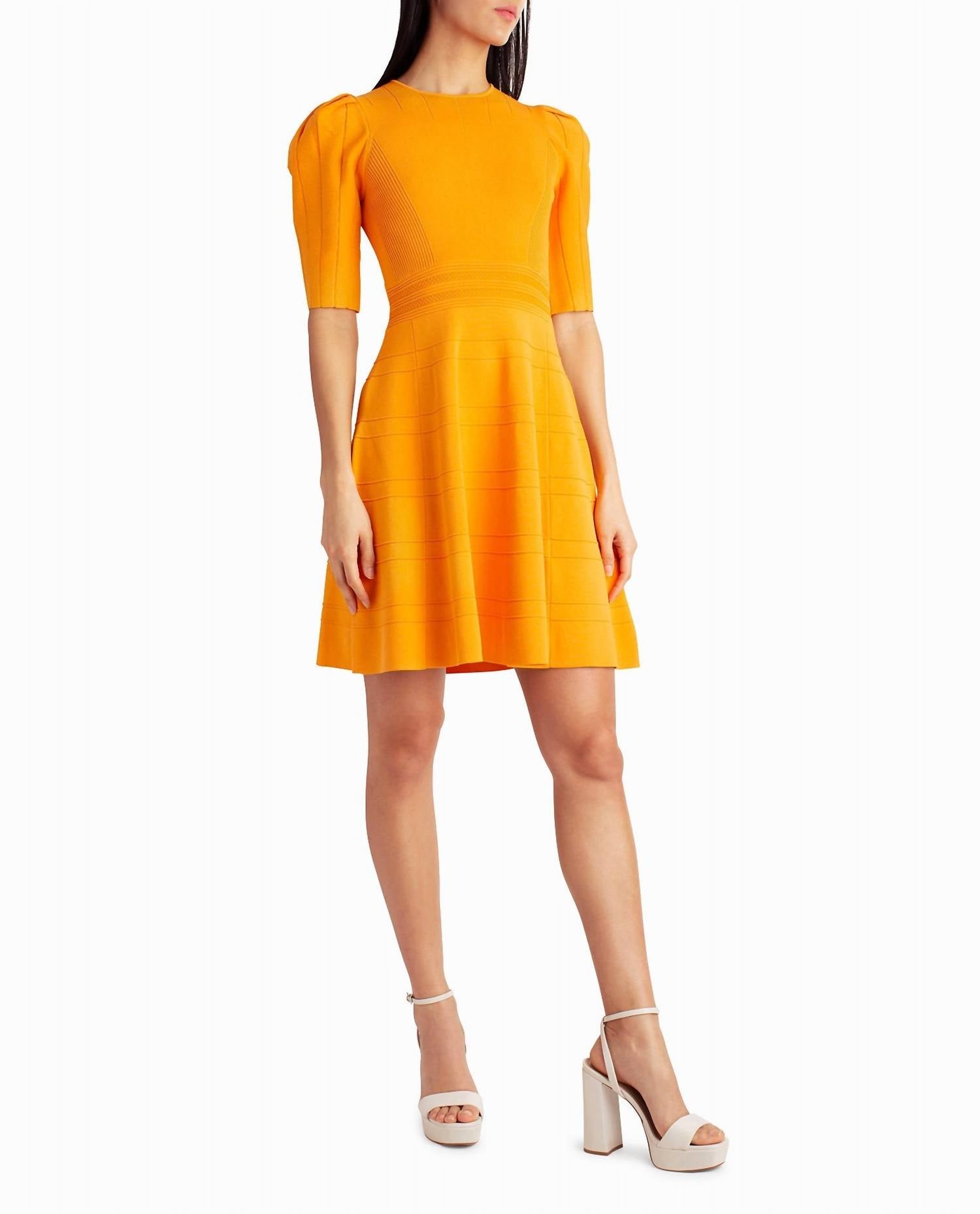 Nicole Miller - Jessie Pleated Shoulder A-Line Dress