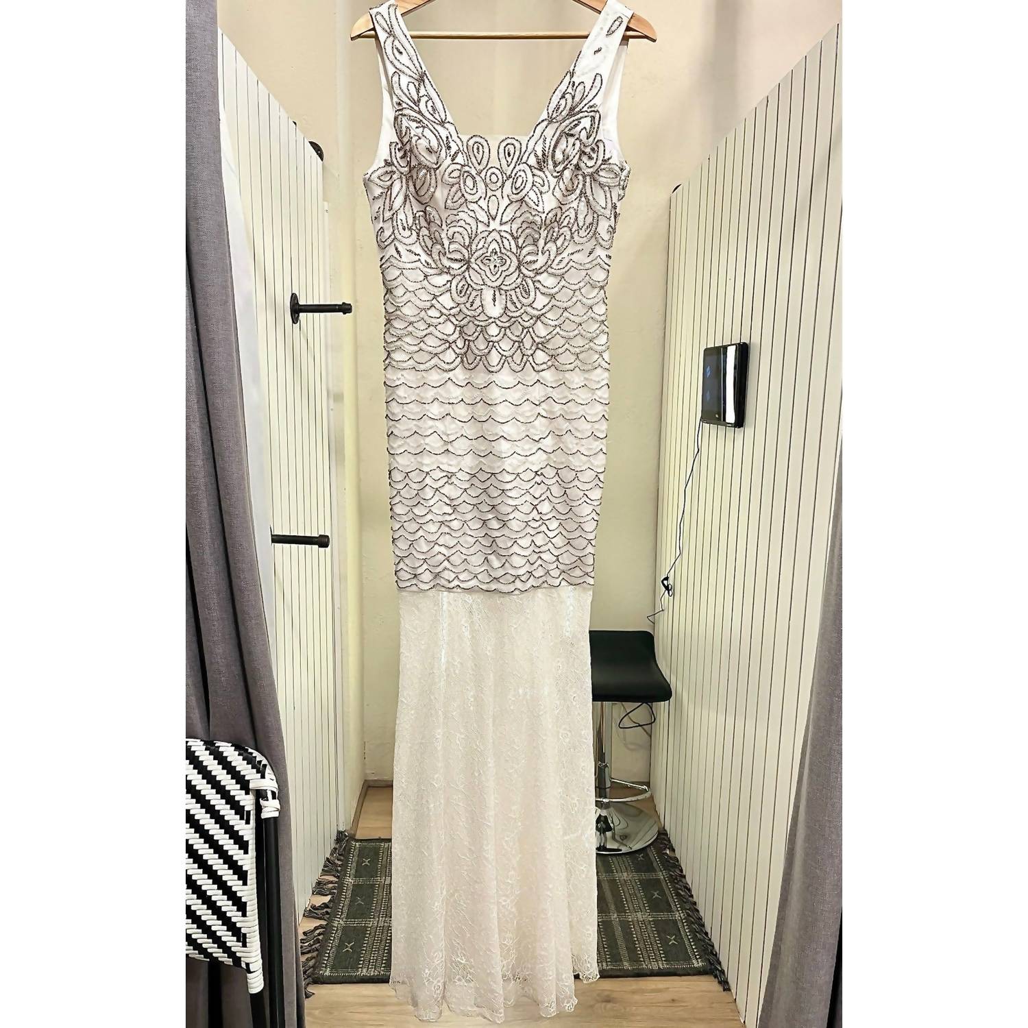 Femm - Women's Lace And Beaded Maxi Dress