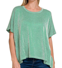 Zenana - Ribbed Striped Oversized Top