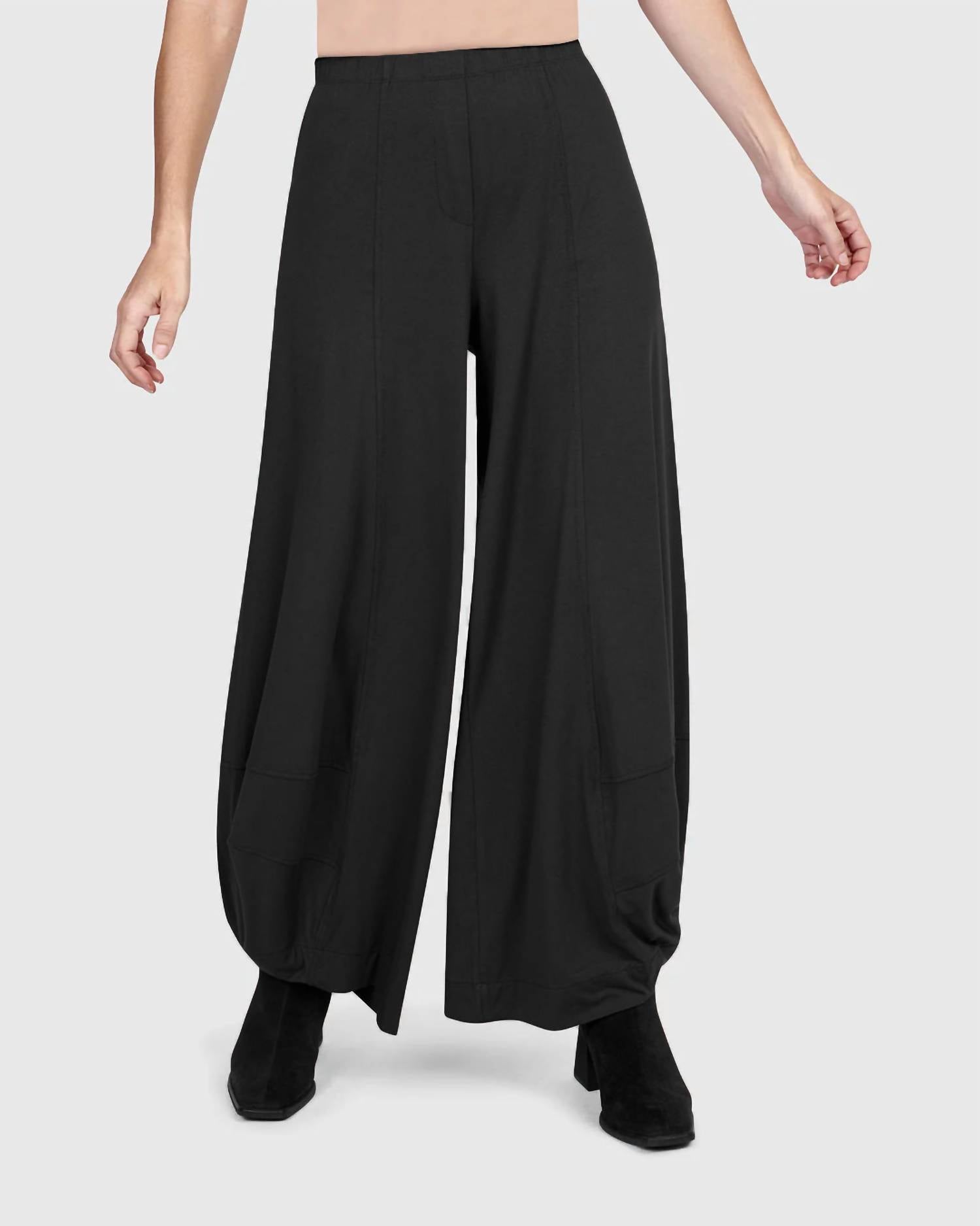 ALEMBIKA Essential Punto Relaxed Leg Pants in black - women's pants