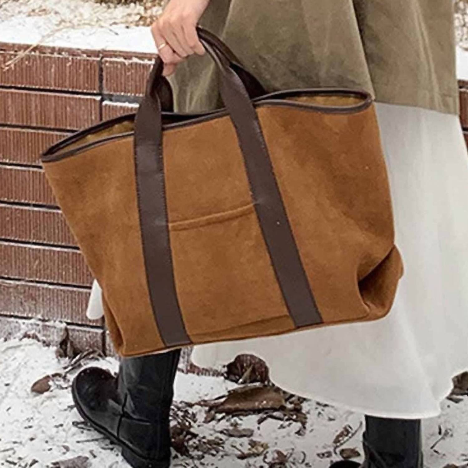 Dipped Shop Women's Slouchy Tote Large Bag in brown - women's bag - alternate view