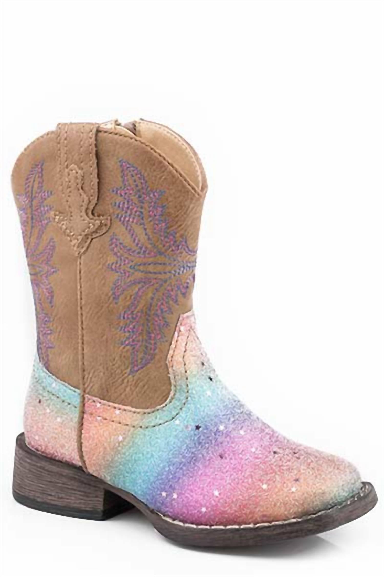Roper - Girl's Rainbow Glitter Boots