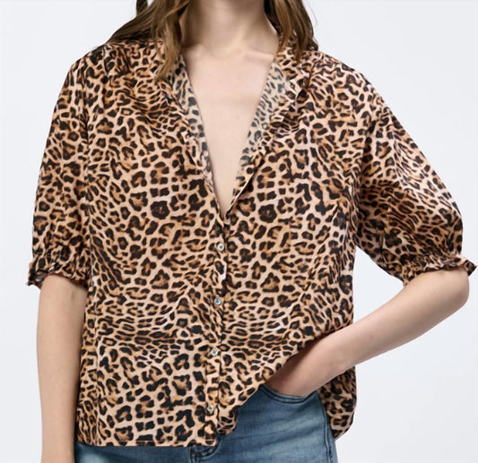 Dear John Denim - Button Down Leopard Top