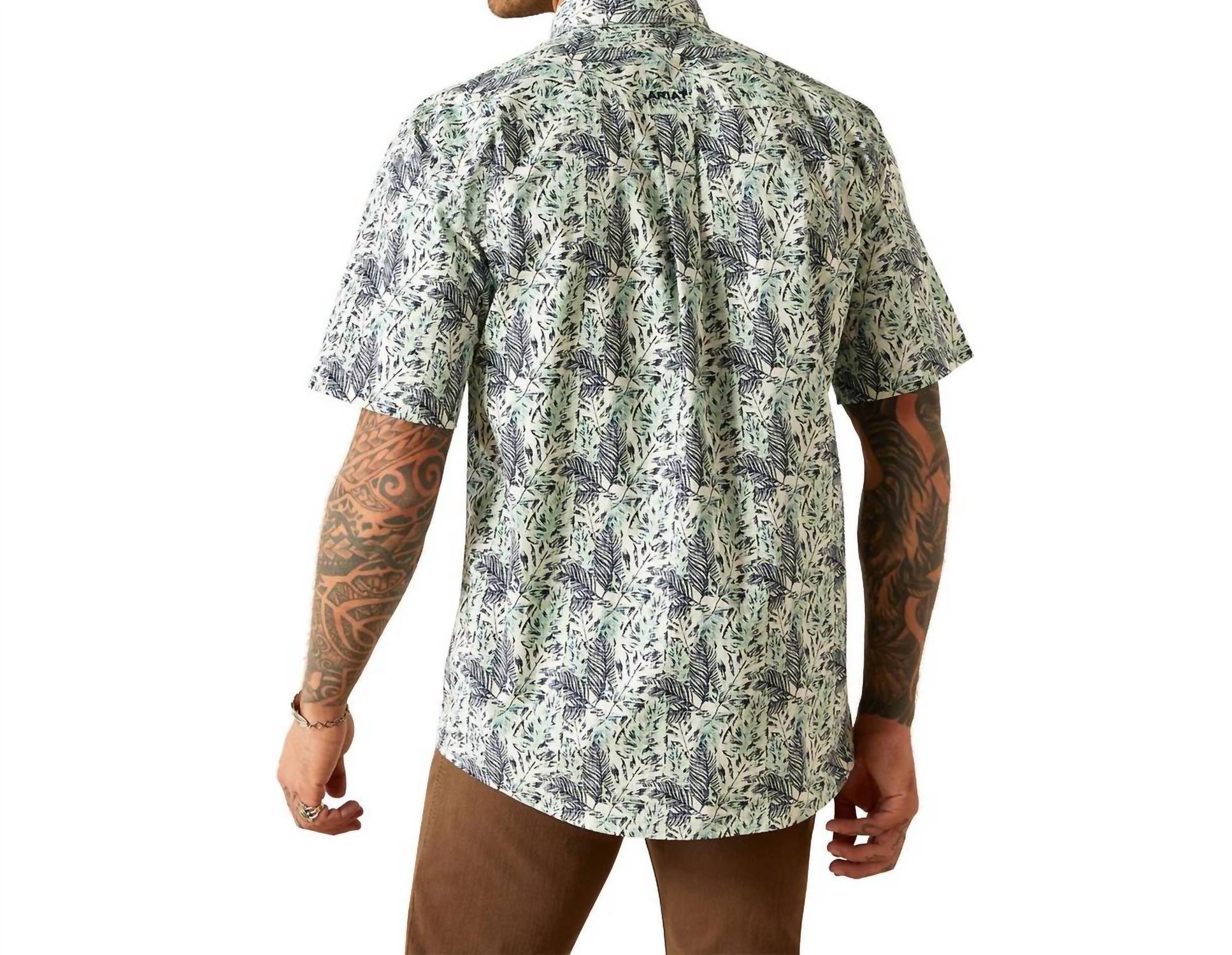 ARIAT Cyrus Shirt in mint - men's shirt - detail view