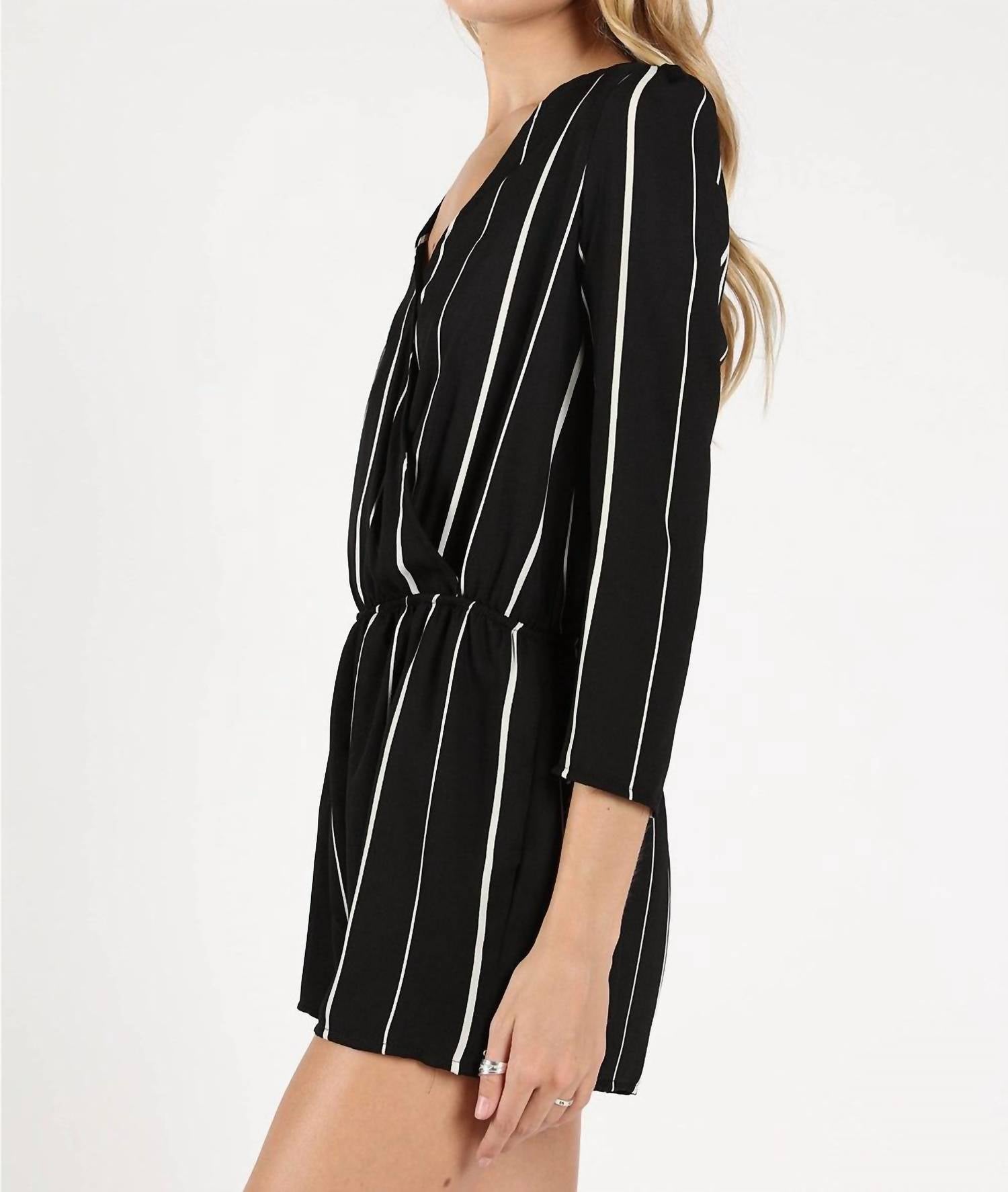 Honey Punch - St Thomas V Back Striped Romper
