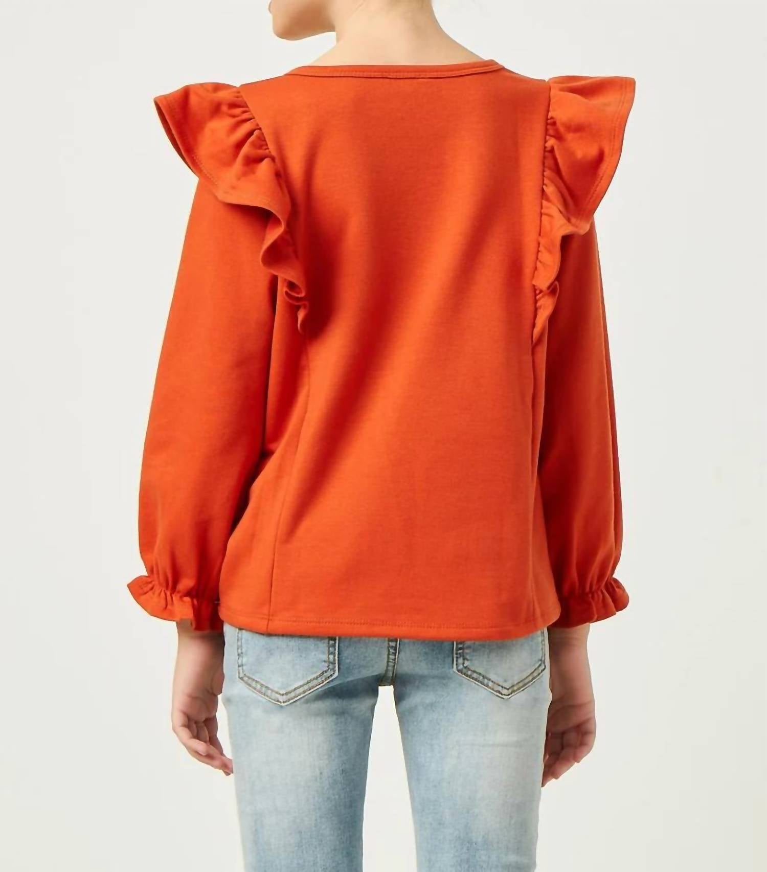 Hayden La - Ruffle Long Sleeve Top