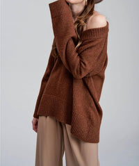 Flat White - Mila V-neck Sweater