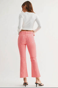 Oat New York - Gingham Crop Flare Pants