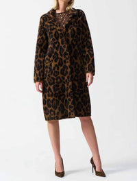 Joseph Ribkoff - Leopard Print Faux Fur Coat
